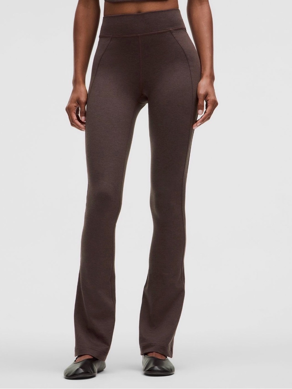 Lululemon soft suedy Brown Mini- Flare high rise Split hem
